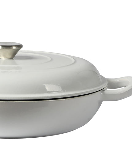 TOQUE 3.5L Enamel Dutch Oven Pan in White Colour-1973193931529261059