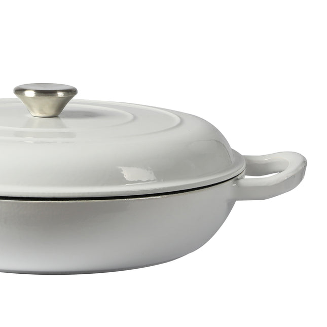 TOQUE 3.5L Enamel Dutch Oven Pan in White Colour-1973193931529261059