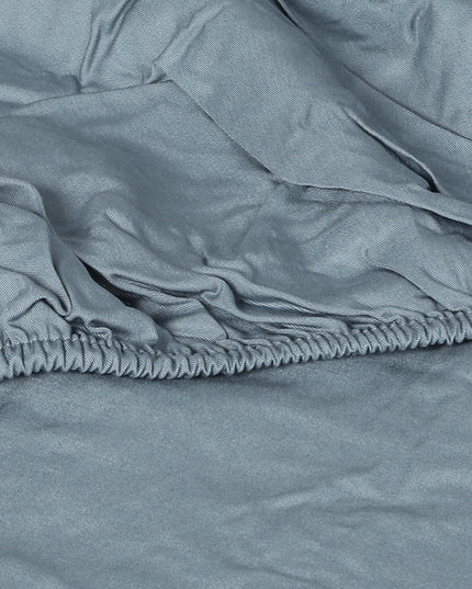 Dreamz 4pcs Double Size 100% Bamboo Bed Sheet Set in Grey Colour-1973194025527808003