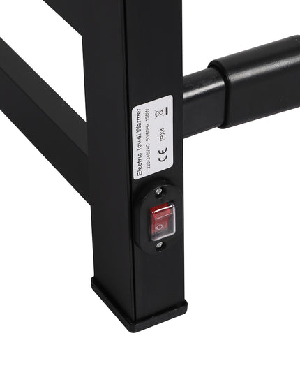 Heated Towel Rail Warmer Rack Wall Mounted Black-1973193892169912323