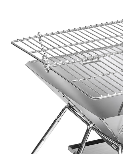 Levede Portable Folding BBQ Charcoal Grill Silver-1973193516473520131