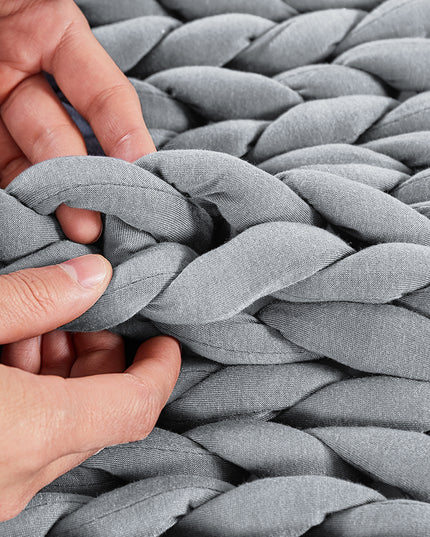 Dreamz Knitted Weighted Blanket Chunky Grey Kids-1973194040325312515