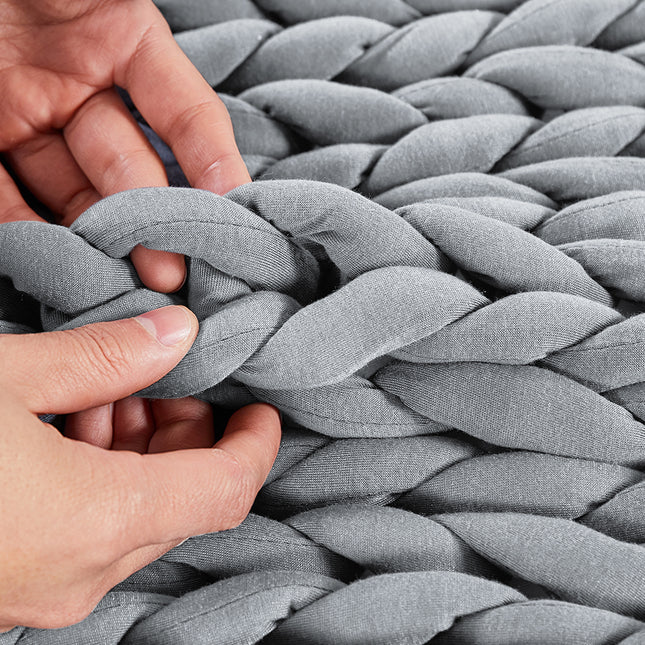 Dreamz Knitted Weighted Blanket Chunky Grey Kids-1973194040325312515