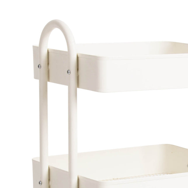Levede 3 Tiers Kitchen Trolley Cart White-1973193877229801475