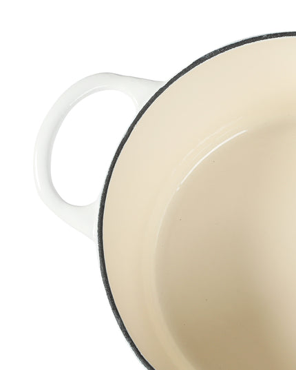 TOQUE 4L Enamel Dutch Oven Pot in White Colour-1973193930958835715