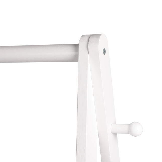 Levede Clothes Rack Wooden Wardrobe White-1973193811576360964