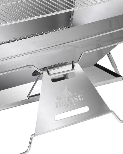 Levede Portable Folding BBQ Charcoal Grill Silver-1973193516473520132