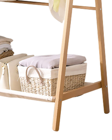 Levede Clothes Rack Wooden Wardrobe Natural-1973193811387617284