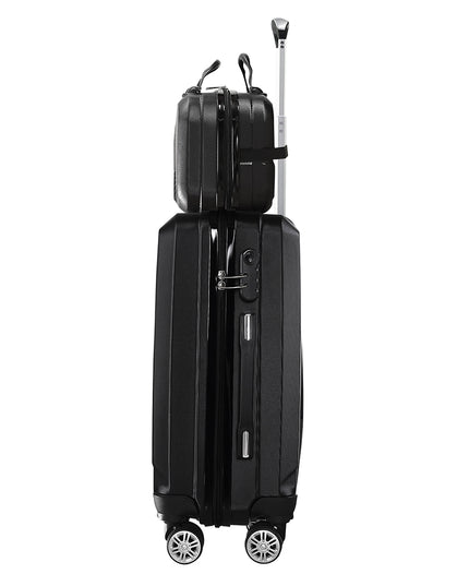Slimbridge 2pcs 20"Travel Luggage Set Black-1973193936109441028