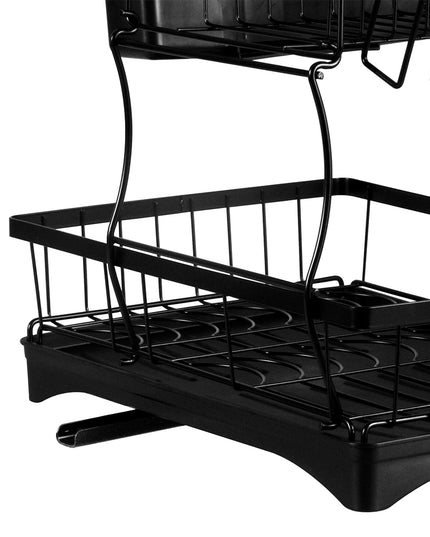 TOQUE Detachable Dish Drying Rack Cutlery Black-1973193928903626756