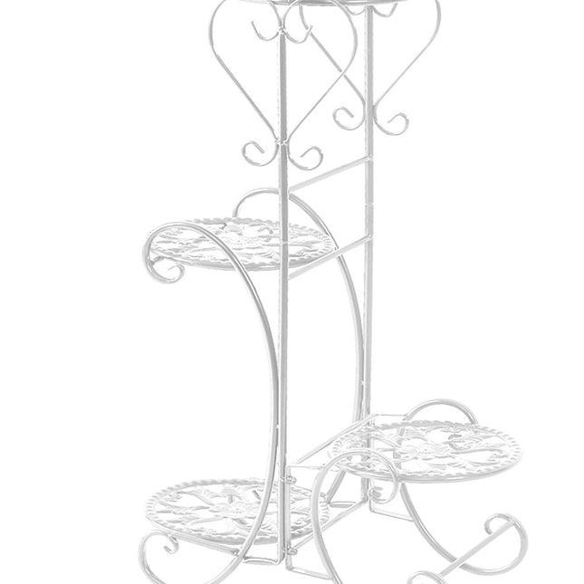 Levede Plant Stand Outdoor Indoor Metal White-1973193772690968580