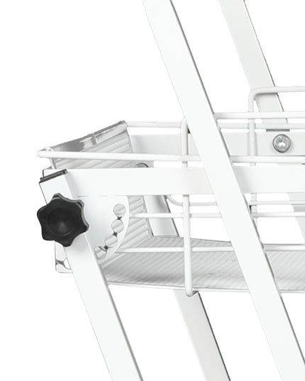 Levede 3 Tier Kitchen Trolley Cart Swivel White Colour-1975420477455339524