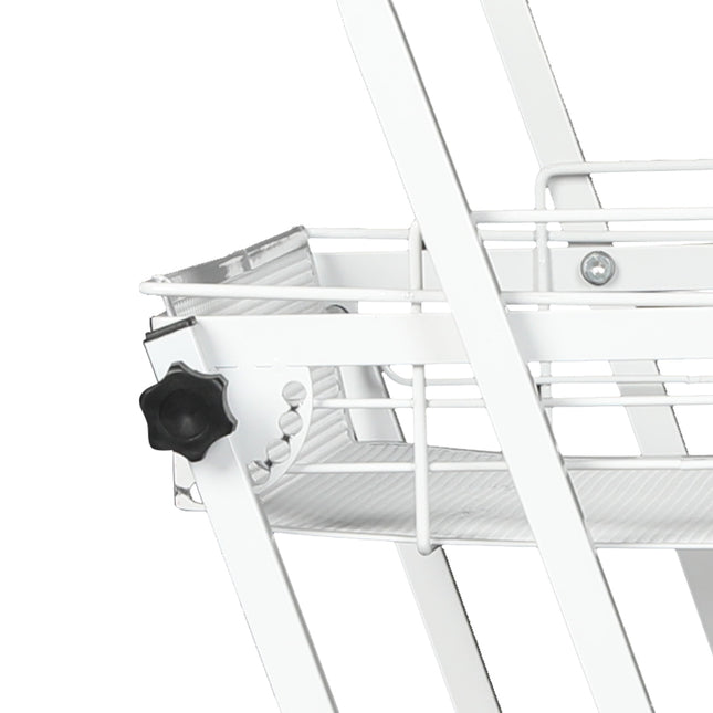 Levede 3 Tier Kitchen Trolley Cart Swivel White Colour-1975420477455339524
