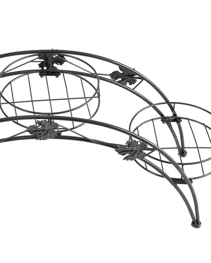 2X Plant Stand Outdoor Indoor Metal Black-1975420419141931012