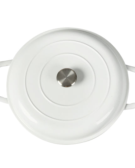 TOQUE 3.5L Enamel Dutch Oven Pan in White Colour-1973193931529261060