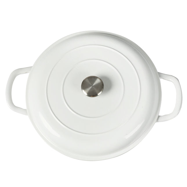 TOQUE 3.5L Enamel Dutch Oven Pan in White Colour-1973193931529261060