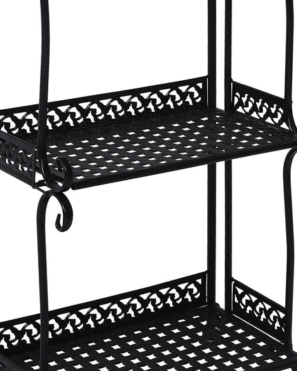 Levede Plant Stand 3 Tiers Outdoor Indoor Black-1973193777447309316
