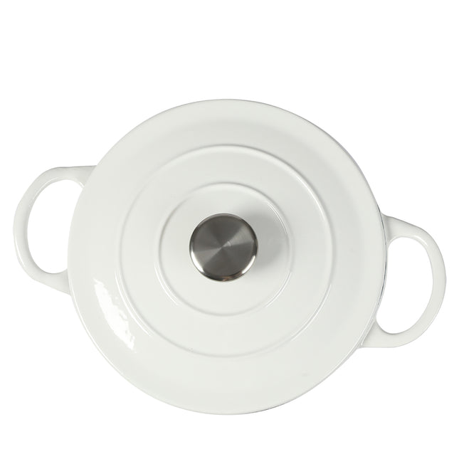 TOQUE 4L Enamel Dutch Oven Pot in White Colour-1973193930958835716