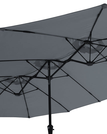 Centra 4.5M Double-sided Patio Umbrella Outdoor Umbrella Base Stand Grey-1973193482596126724