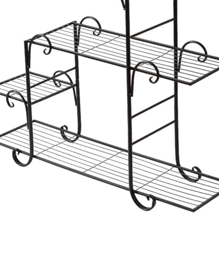 Levede Plant Stand Outdoor Indoor Metal Black-1973193772879712260