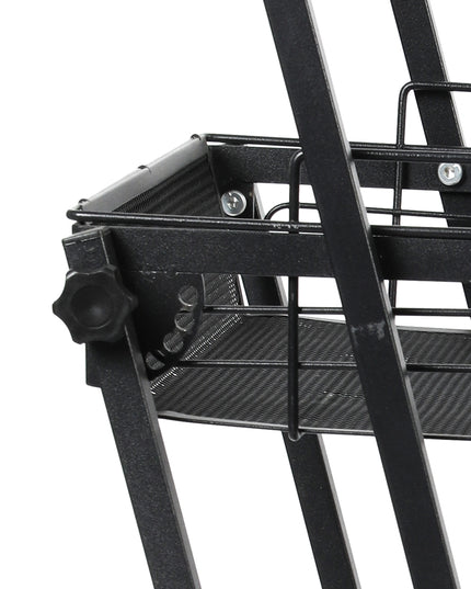 Levede 3 Tier Kitchen Trolley Cart Swivel Black Colour-1975420477254012932