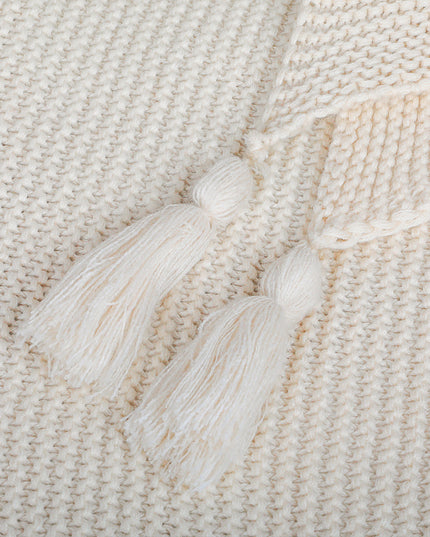 DreamZ Knitting Throw Blanket Cushion Beige-1973194038228160517