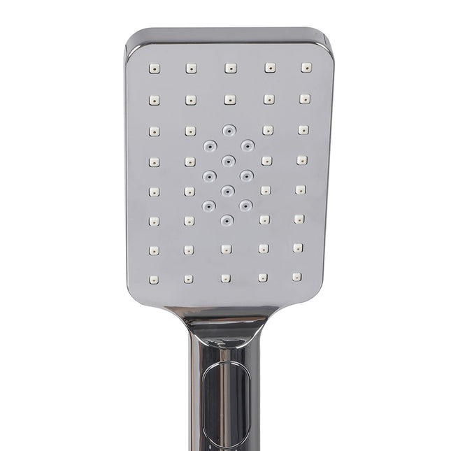 High Pressure Shower Head Set Rain Square Silver-1975420467527421957