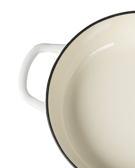 TOQUE 3.5L Enamel Dutch Oven Pan in White Colour-1973193931529261061