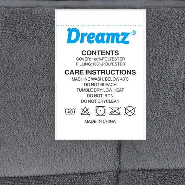 DreamZ Quilt Doona Comforter Blanket Grey Super King-1973193700104343557