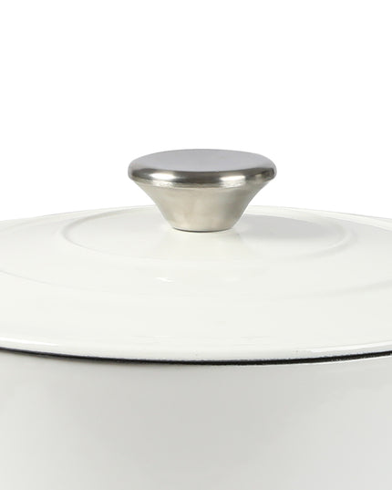 TOQUE 4L Enamel Dutch Oven Pot in White Colour-1973193930958835717