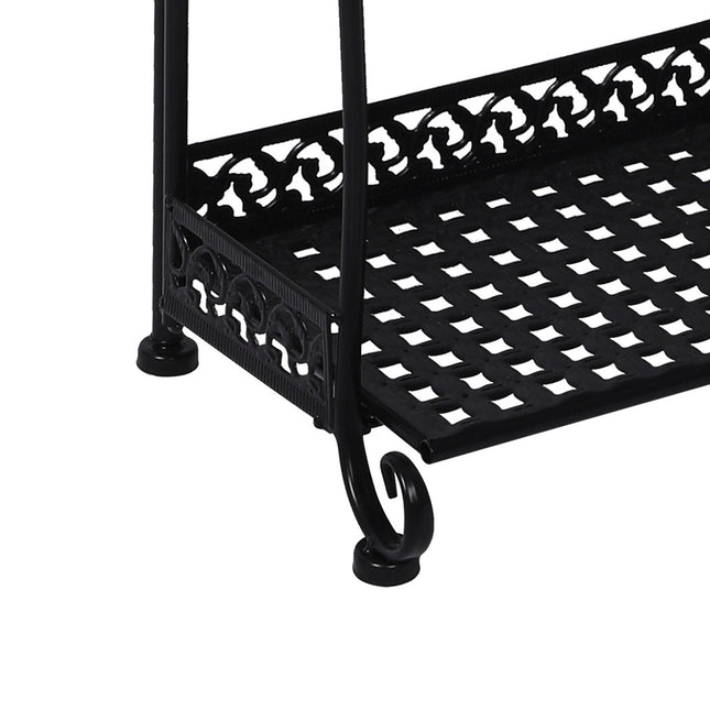 Levede Plant Stand 3 Tiers Outdoor Indoor Black-1973193777447309317
