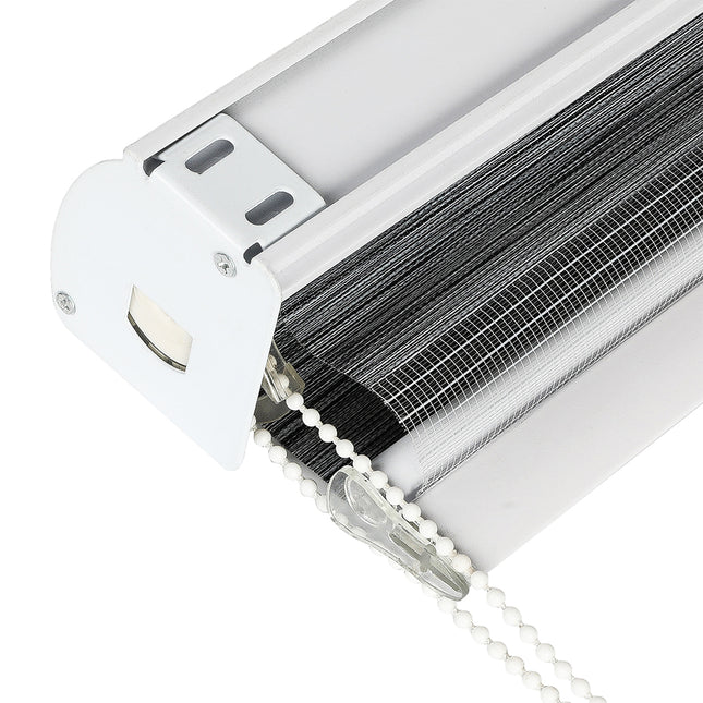 Marlow Blackout Zebra Roller Blind Curtains 90x210 Grey-1973194066216751109