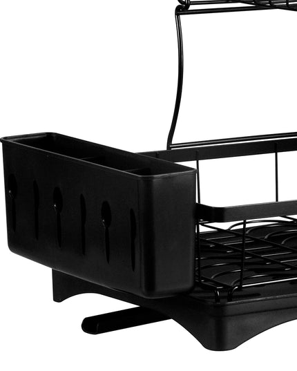 TOQUE Detachable Dish Drying Rack Cutlery Black-1973193928903626757