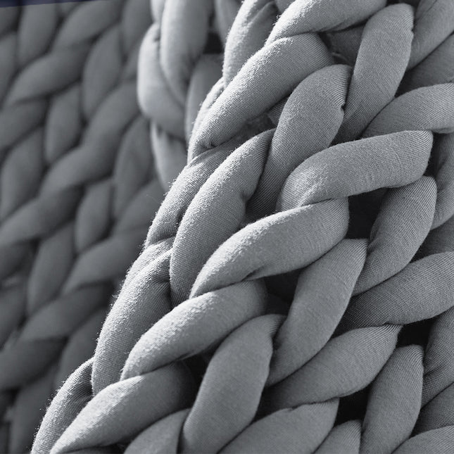 Dreamz Knitted Weighted Blanket Chunky Grey Kids-1973194040325312517