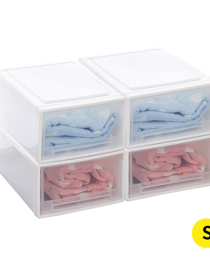 Plastic Storage Drawers Stackable Containers S 4PK Small-1973193711118585856