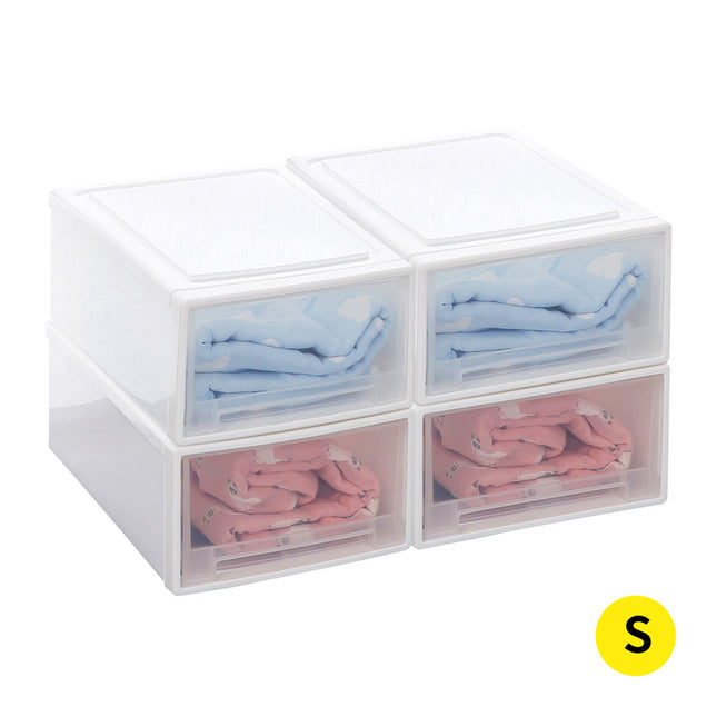 Plastic Storage Drawers Stackable Containers S 4PK Small-1973193711118585856